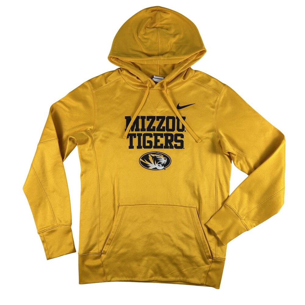 Missouri Tigers Hoodie Sweatshirt Mens Small Gold NCAA Football Nike Therma-Fit